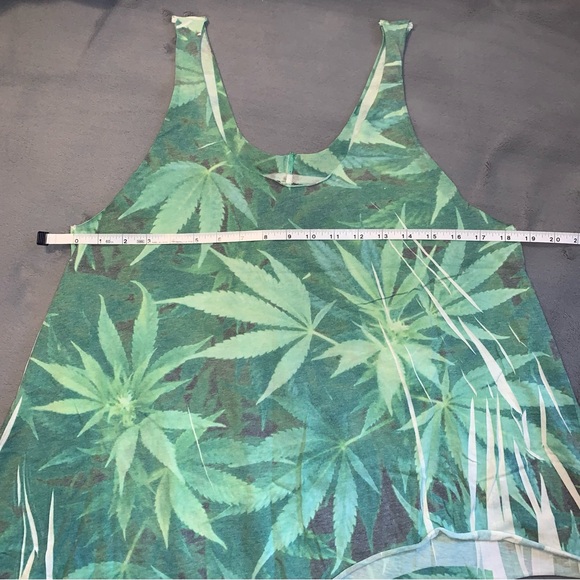 Local Celebrity Leaf Tank Top Asymmetrical Rasta - Picture 7 of 13